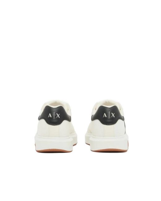 ARMANI EXCHANGE White Color-Blocked Sneakers for men