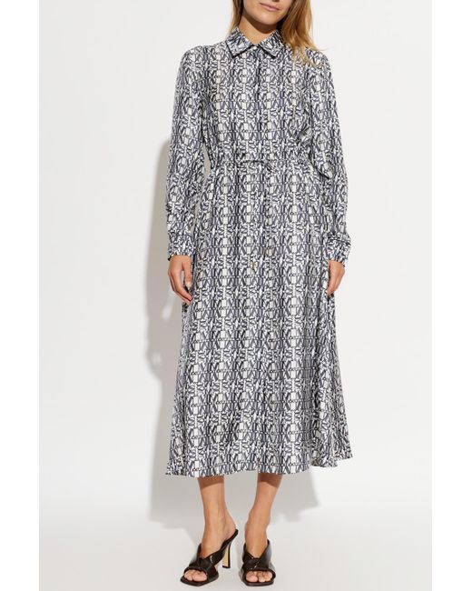 Max Mara Gray Long-Sleeved Dress
