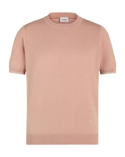 Tod's Pink Crew Neck T-Shirt for men