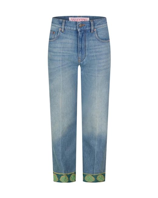 Valentino Blue Denim Trousers With Belt Loops