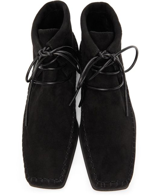 Totême Black High-Top Moccasin-Style Leather Boots
