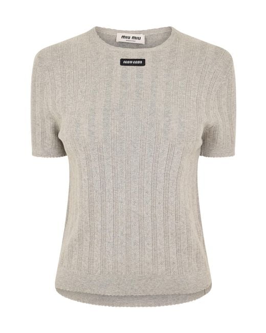 Miu Miu White Versatile Short-Sleeved Shirts