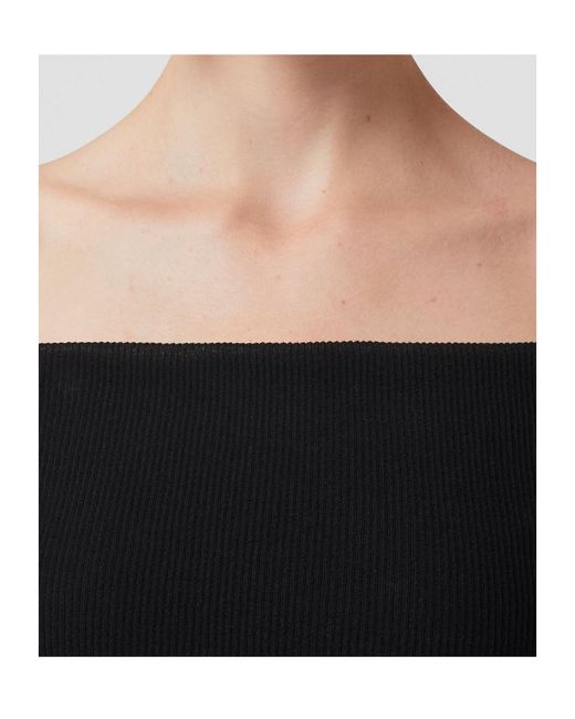Burberry Black Ribbed-Knit Off-Shoulder Top