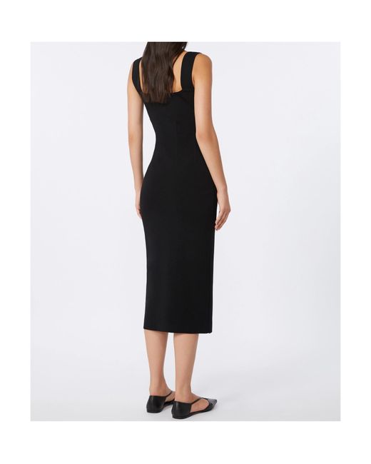 Max Mara Black Full Milano-Knit Midi Dress