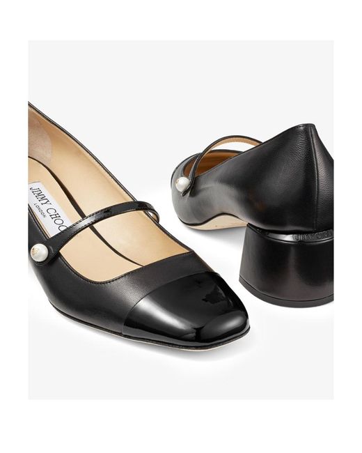 Jimmy Choo Black Elisa 45 Square-Toe Pumps