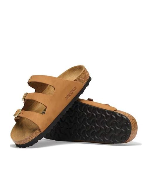 Birkenstock Brown Florida Fresh Triple-Strap Slides