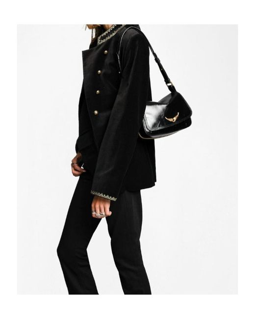 Zadig & Voltaire Black Le Zouzou Vintage Patent Bag