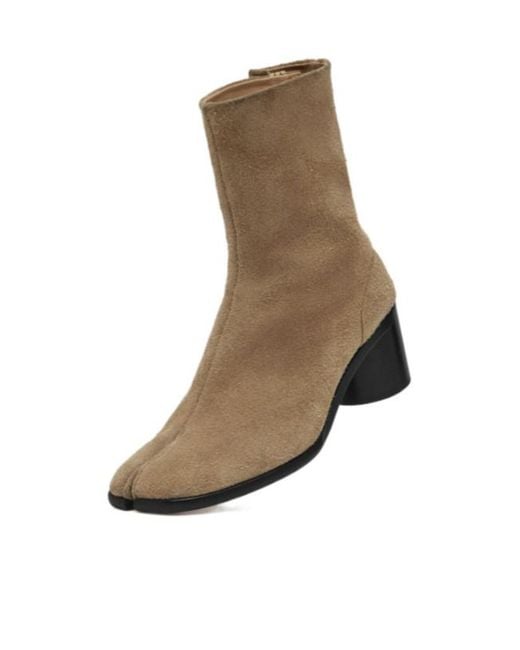 Maison Margiela Brown Tabi Toe Block Heel Boots for men