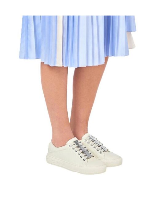 Ferragamo White Nadine Lace-Up Leather Trainers