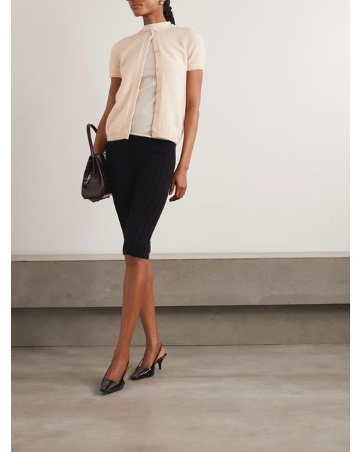 The Elder Statesman White Cashmere And Silk Blend Boucle Cardigan