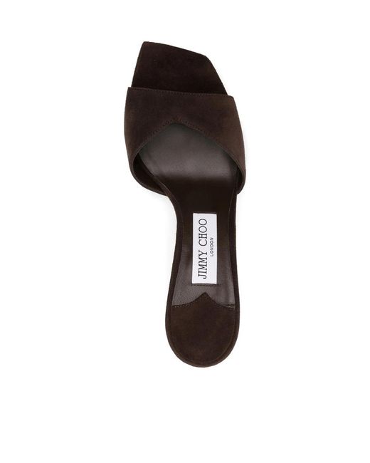 Jimmy Choo Brown 80Mm Skye Mules