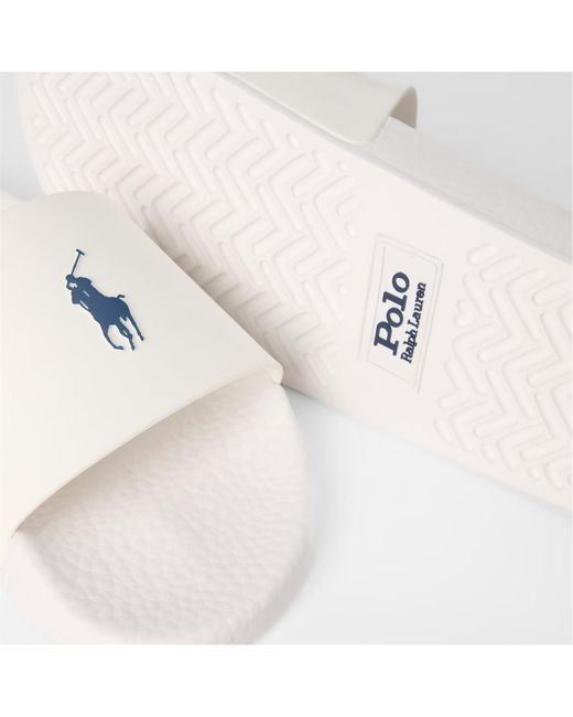 Polo Ralph Lauren White Logo Slippers