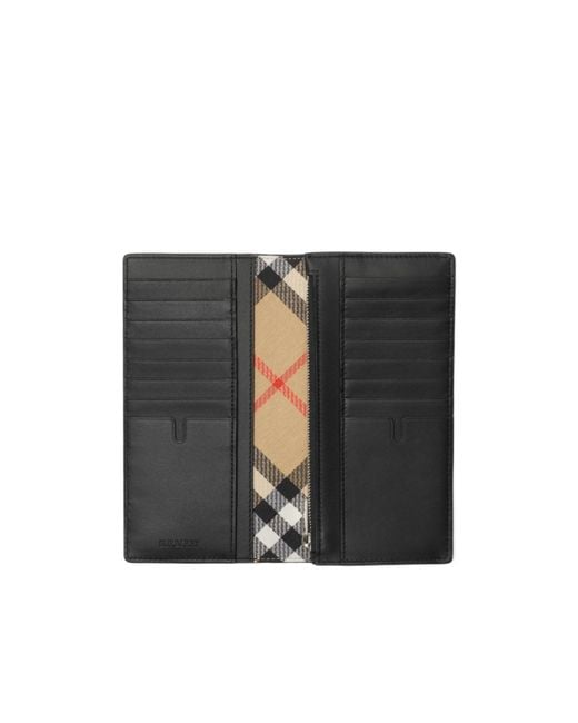 Burberry Gray Ekd Patch Checked Bi-Fold Wallet for men