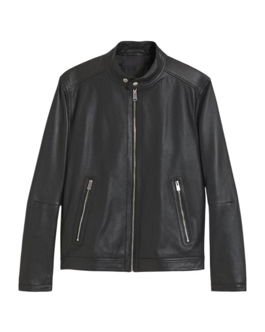 Boss Black Boss Zip-Up Leather Jacket for men