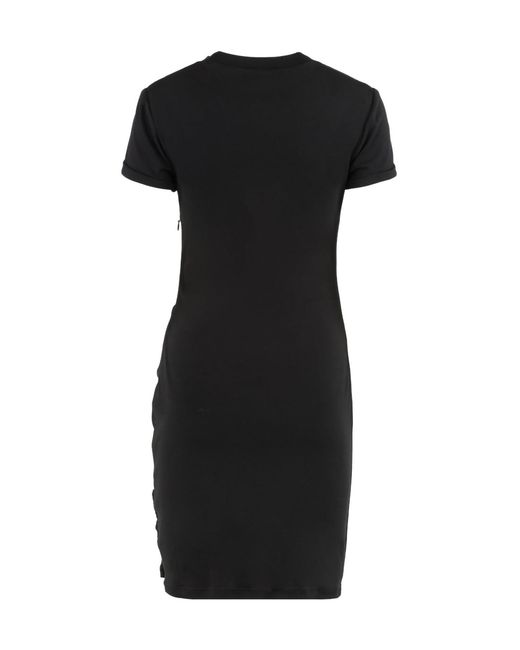 McQueen Black Gathered Detailed Mini Dress