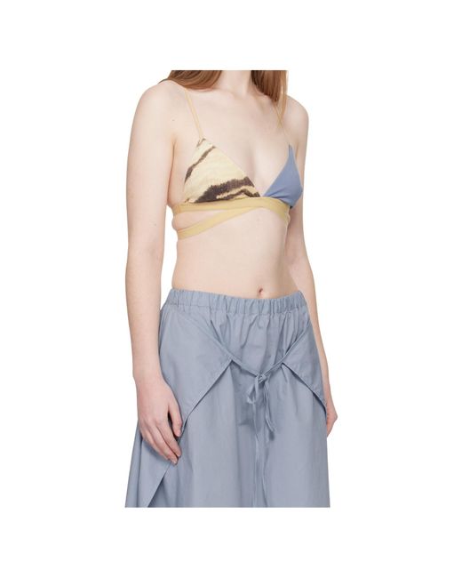 Baserange Blue Thin-Strapped Bra