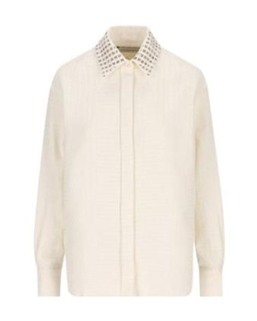 Golden Goose Deluxe Brand White Long Sleeved Embellished Shirt