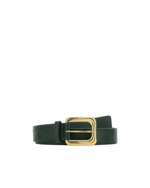 Bottega Veneta Green Woven Buckle Belt