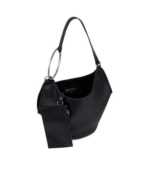 Dondup Black Small Ring-Detail Tote Bag