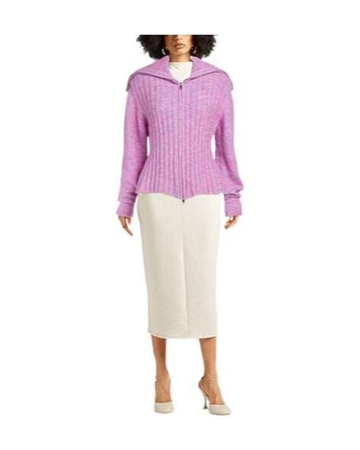 Ganni Purple Knit Cardigan