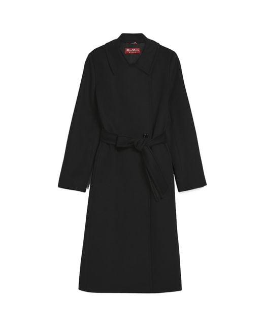 Max Mara Black Studio Bcollag Belted Long-Sleeved Coat