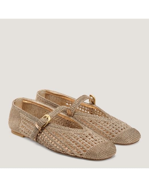 Stuart Weitzman Natural Cut-Out Ballet Flats