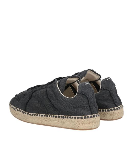 Maison Margiela Black Solid Color Canvas Platform Shoes