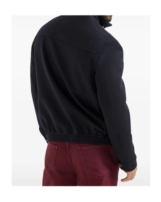 Brunello Cucinelli Black Wool Bomber for men