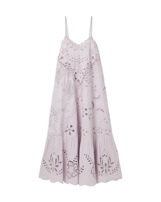 lilac cotton broderie anglaise midi dress Sea Iyla in Purple Size:M(8-10) size: women xs Satin Green Sleeveless Short Asos design Fully lined