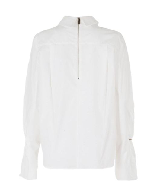 Erika Cavallini Semi Couture White Long-Sleeved Shirt