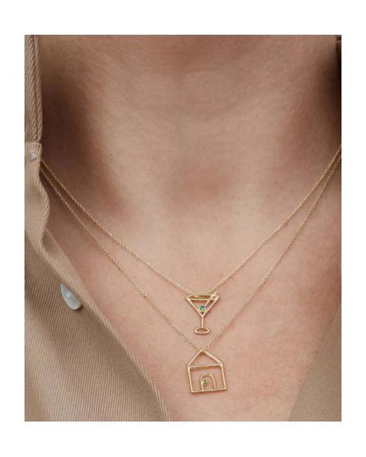 Aliita Metallic Martini Pendant Necklace
