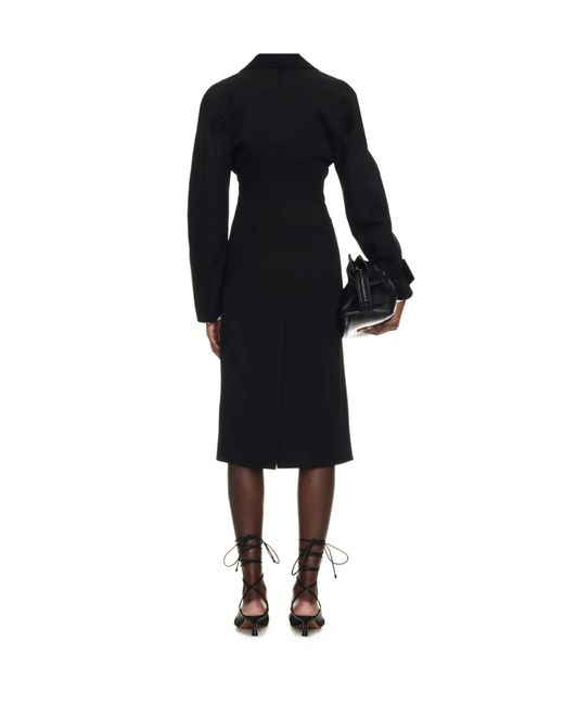Off-White c/o Virgil Abloh Black Round Techno Gab Straight Hem Coat