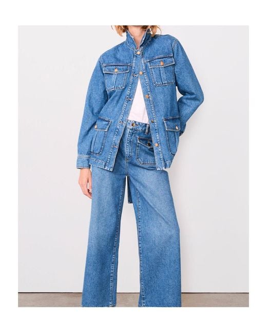 Officine Generale Blue Long-Sleeved Denim Jacket