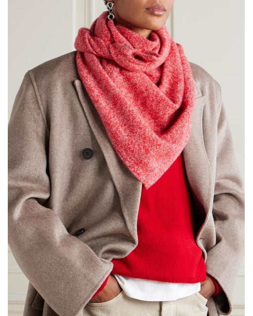 The Elder Statesman Red Cashmere Scarf