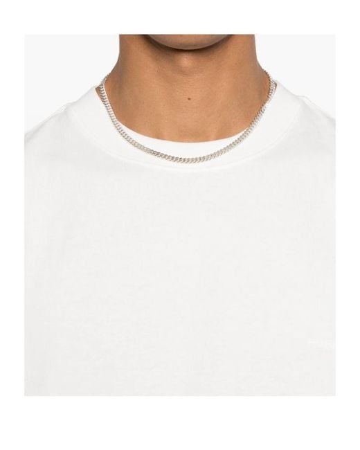 Purple Brand White Logo-Print Cotton T-Shirt for men
