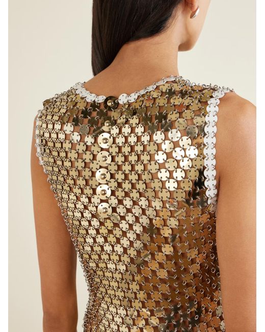 Rabanne Metallic Rabanne Studded Disc Mini Dress