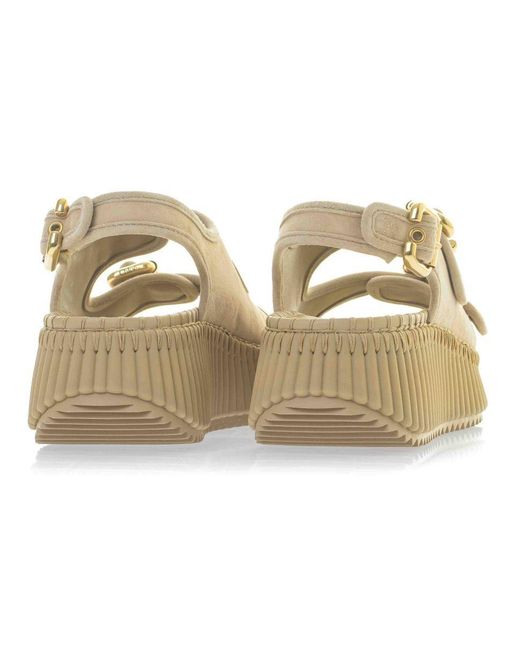 Chloé Natural Chloé Nama Platform Sandals
