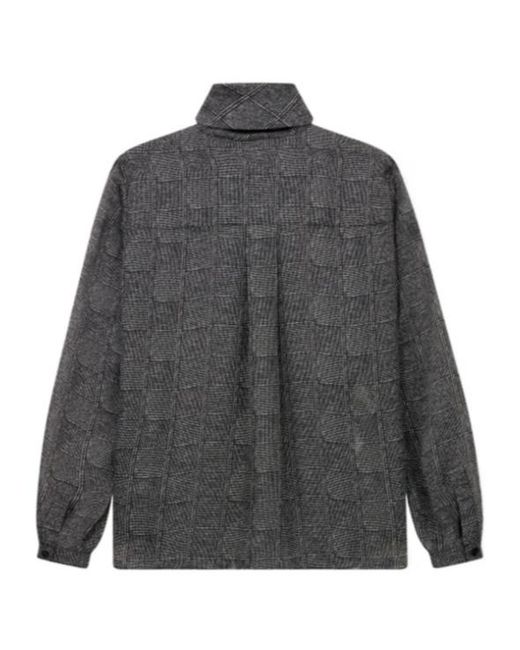 Emporio Armani Gray Printed Satin Shirt Signature Capsule
