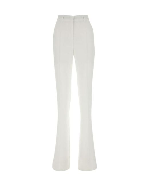 Max Mara White High-Waisted Bootcut Trousers