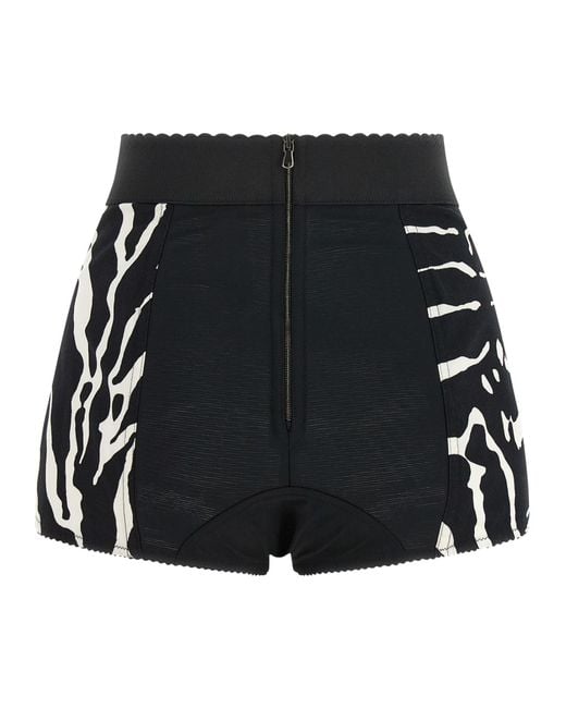 Dolce & Gabbana Black Zebra Printed Shorts