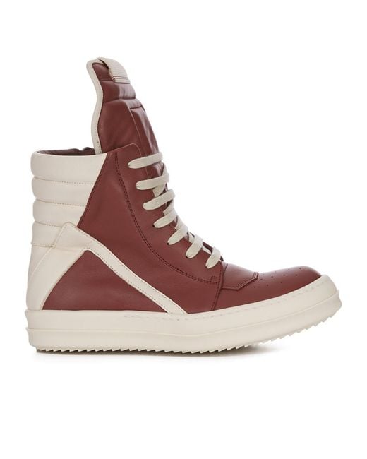 Rick Owens Brown Geobaskets High-Top Sneakers