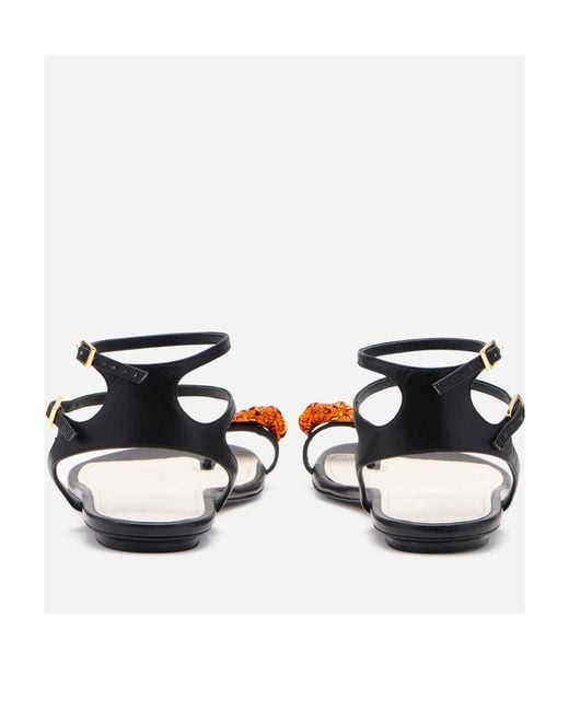 Lanvin White Logo Flat Sandals