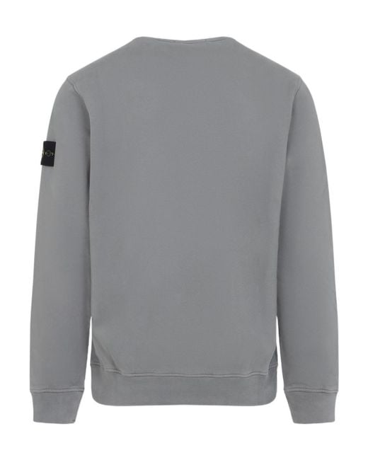 Stone Island Gray Logo Patch Sweatshirt for men