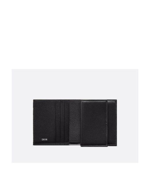 Dior Gray Compact Vertical Wallet for men