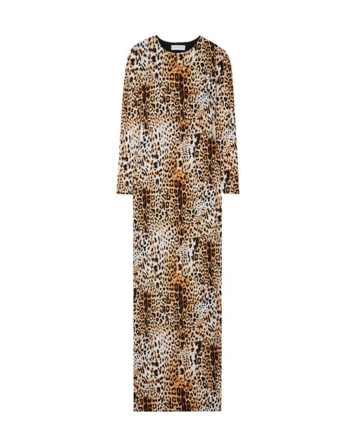 Halpern Natural Open-Back Leopard-Print Stretch-Jersey Maxi Dress