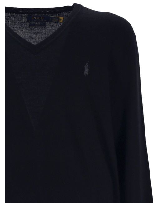 Polo Ralph Lauren Blue Polo Pony Embroidered Knitted Jumper for men