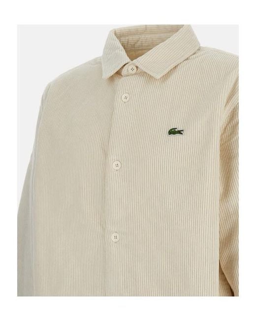 Lacoste White Oversized Corduroy Overshirt for men