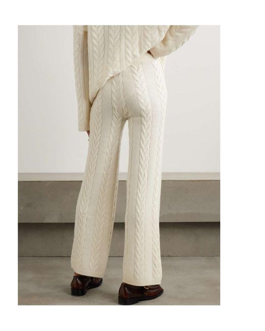Lisa Yang White Twisted Knitted Casual Pants