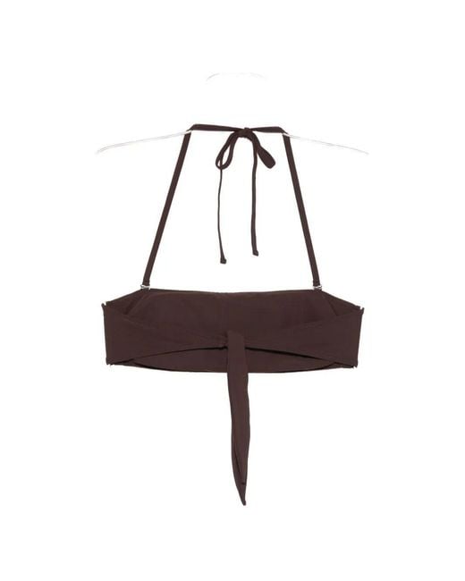Brunello Cucinelli Brown Lace-Up Bikini