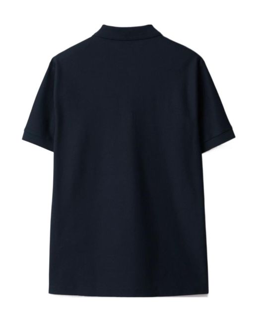 Burberry Blue Polo Shirt With Lapel Short Sleeve for men